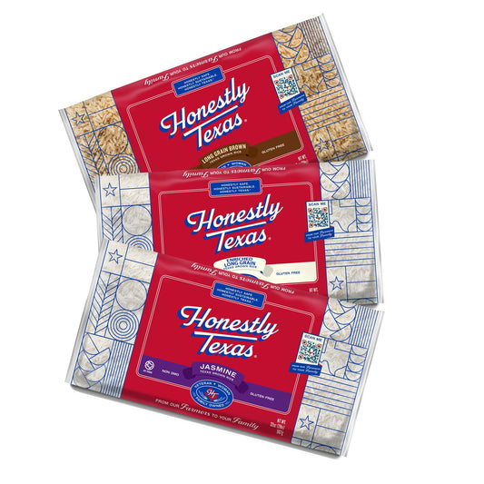 Variety Bundle of Honestly Texas Enriched White Rice, Brown Rice, and Jasmine Rice